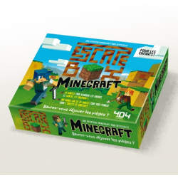 Escape box Minecraft - Contient : 1 livret, 40 cartes, 1 bande-son de 45 minutes, 1 poster