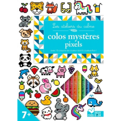 Colos mystères pixels - Carnet avec 10 crayons de couleur - Grand Format