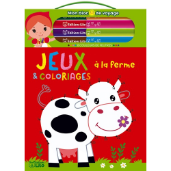 Jeux & coloriages à la ferme - Avec 8 couleurs de feutres - Grand Format