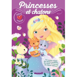 Princesses et chatons - Un carnet créatif, des stickers pailletés, des strass, 6 crayons, des bijoux tattoos ! - Grand Format