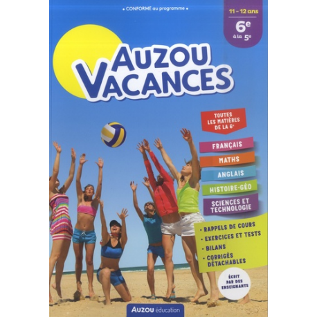 Auzou vacances de la 6e à la 5e - Grand Format