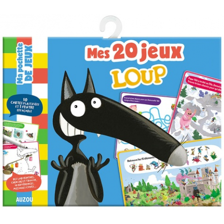 Mes 20 jeux Loup - Avec 10 cartes plastifiées et 1 feutre effaçable - Grand Format