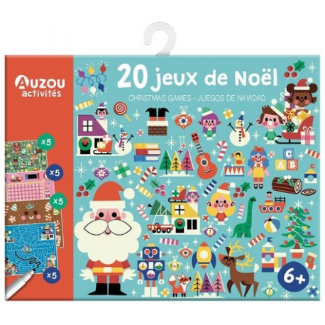 20 jeux de Noël - Avec 1 feutre effaçable