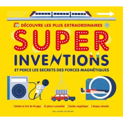 Super Inventions - Avec 62 pièces à assembler, 2 bandes magnétiques, 2 disques aimantés - Grand Format