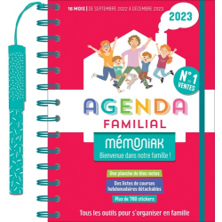 Agenda familial Mémoniak - 16 mois- de septembre 2022 à décembre 2023 - Grand Format
