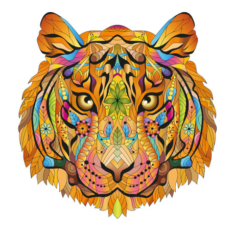 (139 pièces) - Rainbow Wooden Puzzle - Tigre