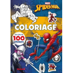 Coloriage Marvel Spider-Man - Avec plus de 100 stickers - Grand Format