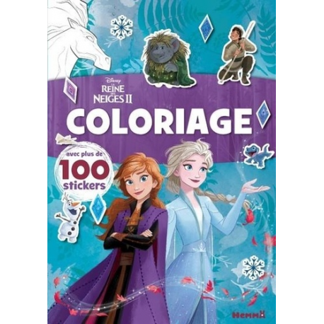Disney La Reine des Neiges II - Coloriage avec plus de 100 stickers - Grand Format