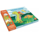 Créations colorées dinosaures - Avec 3 pochoirs- 6 papertoys à colorier- 6 décors- 5 feutres- du fil et plus de 100 stickers en