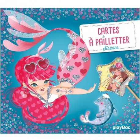 Cartes à pailleter Sirènes - Avec un stylet malin double embout - Grand Format