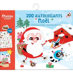 200 autocollants Noël - Avec 6 décors et 200 autocollants repositionnables