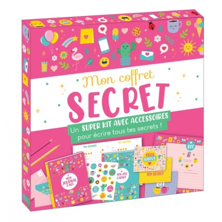 Mon coffret secret - Un super kit avec accessoires pour écrire tous tes secrets ! Avec 1 journal intime- 1 carnet de notes- 6 c