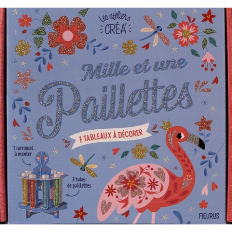 Mille et une paillettes - 7 tableaux à décorer. Avec 1 stylet multifonction- 7 tubes de paillettes- 2 cartes prédécoupées pour