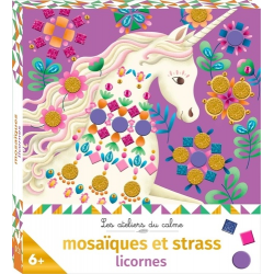 Mosaïques et strass licornes - mini boîte avec accessoires