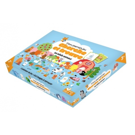 Mon jeu cherche et trouve des bébés animaux - coffret avec plateau et cartes